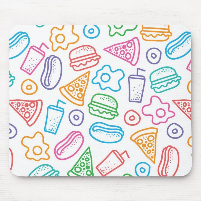 Fast food pattern mouse mat (Front)