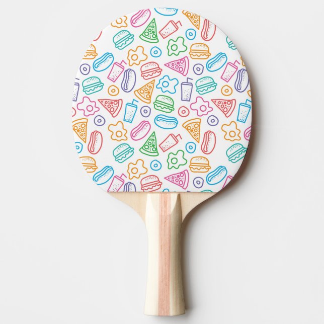 Fast food pattern ping pong paddle (Front)