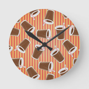 Fast food pattern round clock