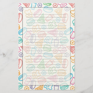 Fast food pattern stationery
