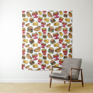 Fast Food Pattern tapestries