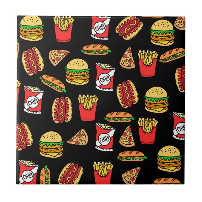 Fast Food Pattern Tile (Front)
