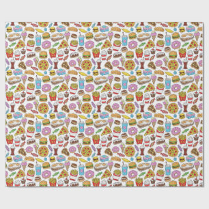 fast food patterns wrapping paper