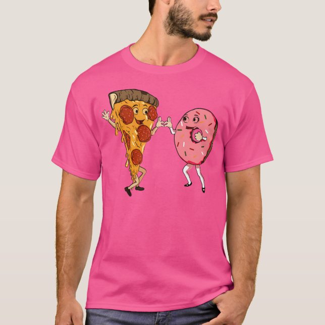 Fast Food Pizza And Doughnut T-Shirt (Front)