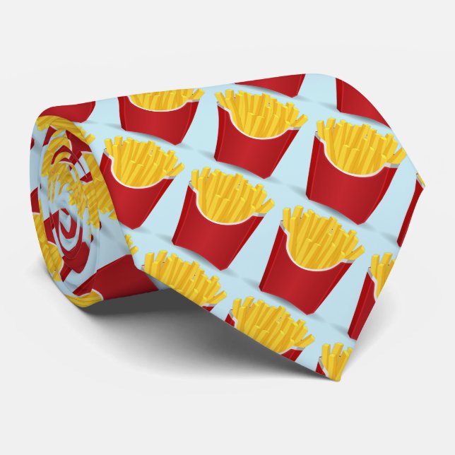 Fast food, potato chips with blue background tie (Rolled)