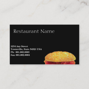 Fast food restaurant business card