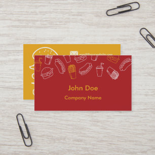 Fast Food Restaurant Business Cards