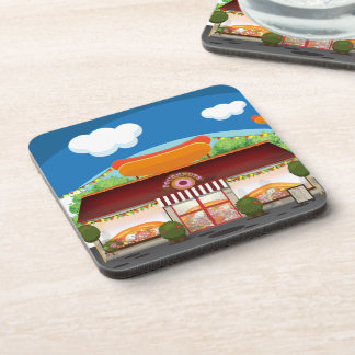 Fast Food Restaurant Cartoon Coaster