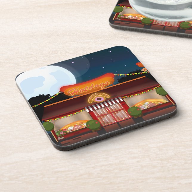 Fast Food Restaurant Cartoon Coaster (Left Side)