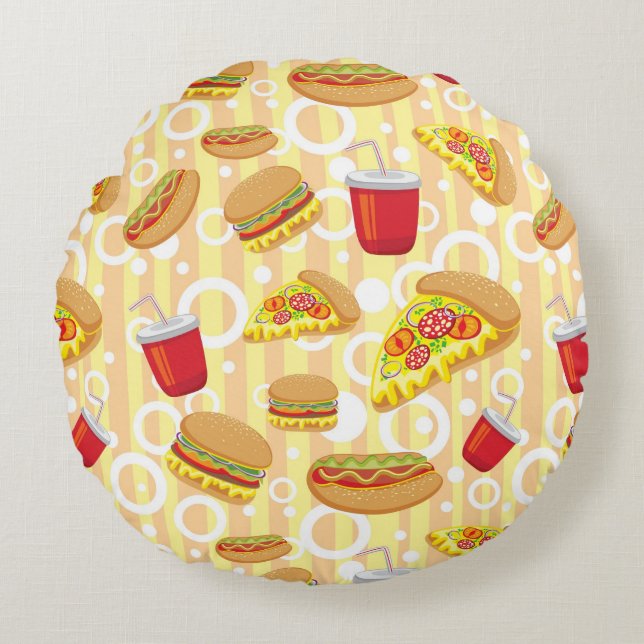 Fast Food Round Cushion (Front)