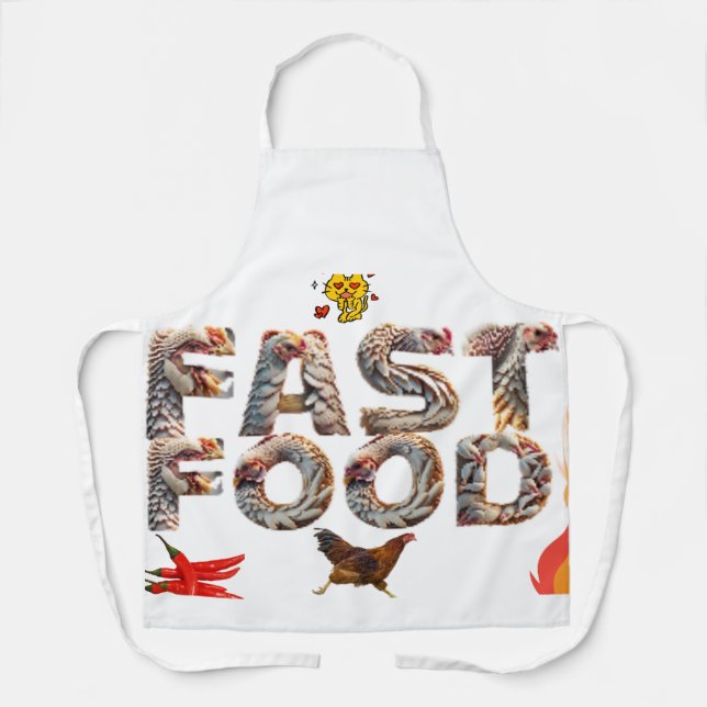 “Fast Food Runner Apron – Chicken Escape Edition” (Front)