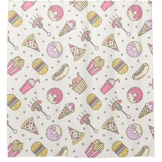 Fast Food Shower Curtain (Front)