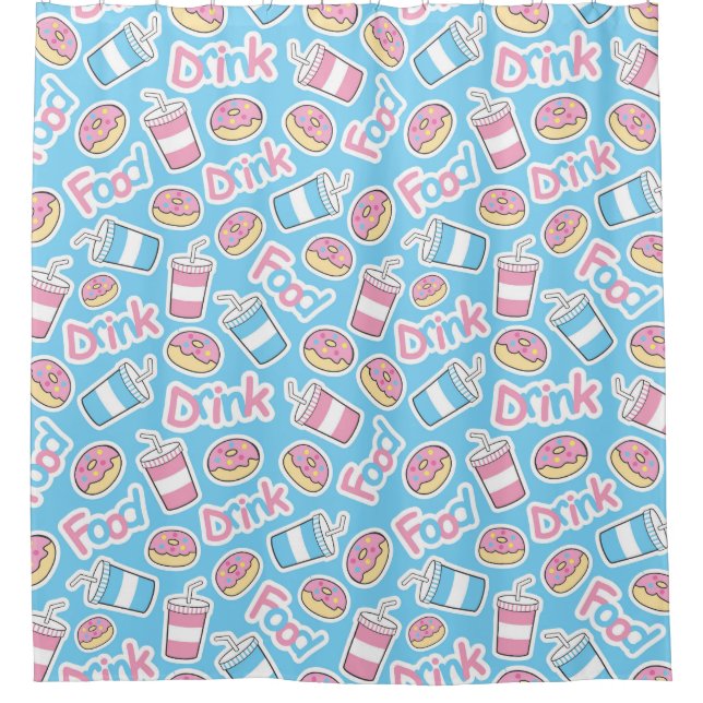 Fast Food Shower Curtain (Front)