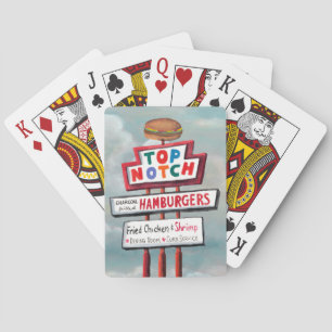 Fast Food Sign Playing Cards