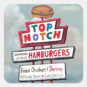 Fast Food Sign Square Sticker