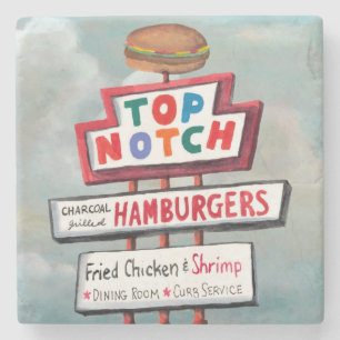 Fast Food Sign Stone Coaster