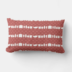 Fast Food Silhouettes Design Pattern Fun Lumbar Cushion