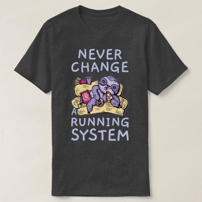 Fast Food Sloth On A Sofa T-Shirt (Design Front)