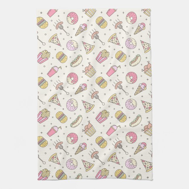 Fast Food Tea Towel (Vertical)