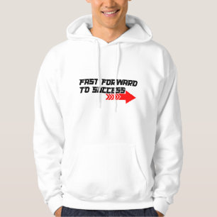 Fast Forward – Bold Red Motivation Quote Design Hoodie