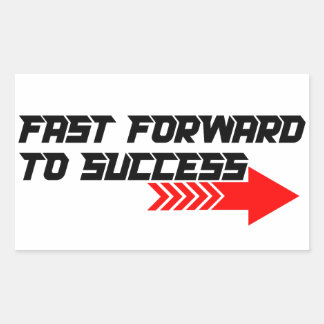 Fast Forward – Bold Red Motivation Quote Design Rectangular Sticker