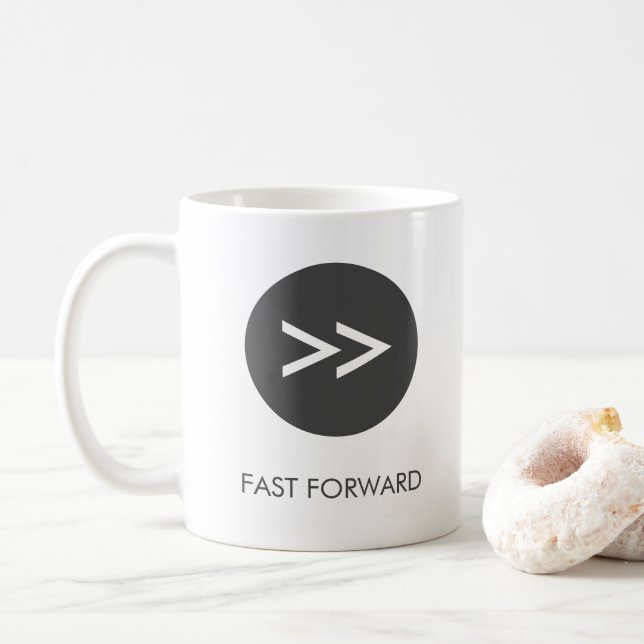 Fast Forward Button Coffee Mug (With Donut)