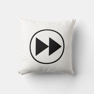 Fast Forward Button Icon Symbol Customisable Cushion