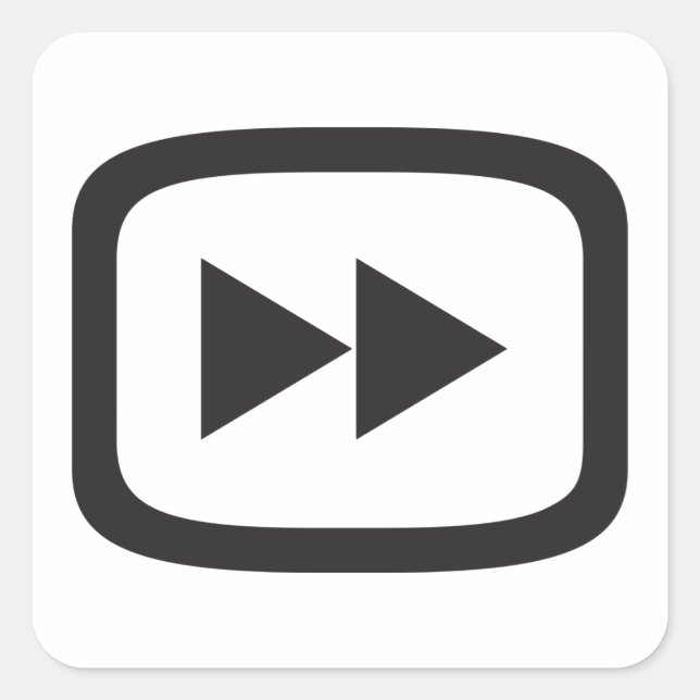 Fast Forward Icon Square Sticker (Front)