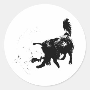 Fast Friends in Motion Classic Round Sticker