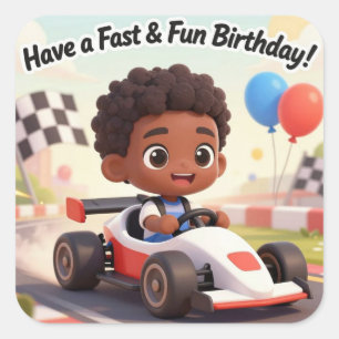 Fast & Fun Birthday Square Sticker