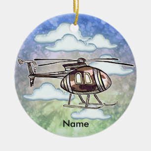 Fast Helicopter  Ceramic Tree Decoration