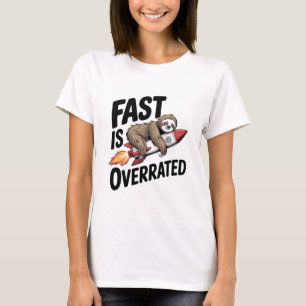 Fast is Overrated Sloth Rocket T-Shirt
