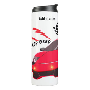 Fast Lane Racing Checkered Flag & Car Party Thermal Tumbler