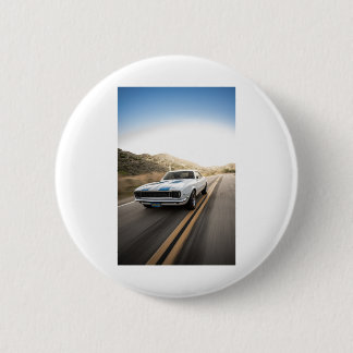 Fast muscle car 6 cm round badge