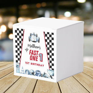 Fast One 1st birthday Boy Racing Car  Favour Box