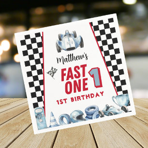 Fast One 1st birthday Boy Racing Car  Napkin
