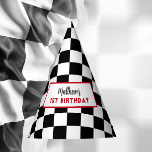 Fast One 1st birthday Boy Racing Car  Party Hat