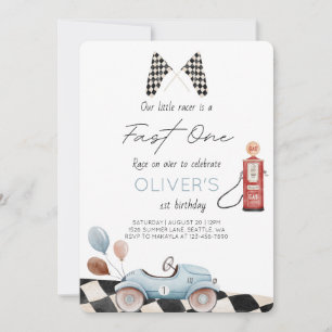 Fast One 1st Birthday Invitation