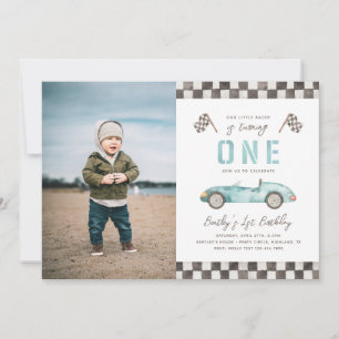 Fast One Birthday Invitation   Photo Racing 