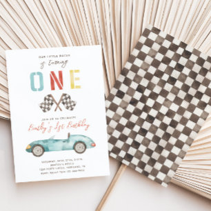 Fast ONE Birthday Invitation Racing BIrthday