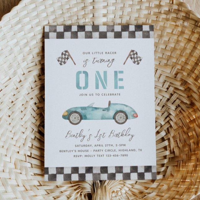 Fast One Birthday Invitation | Racing Invitation (Creator Uploaded)