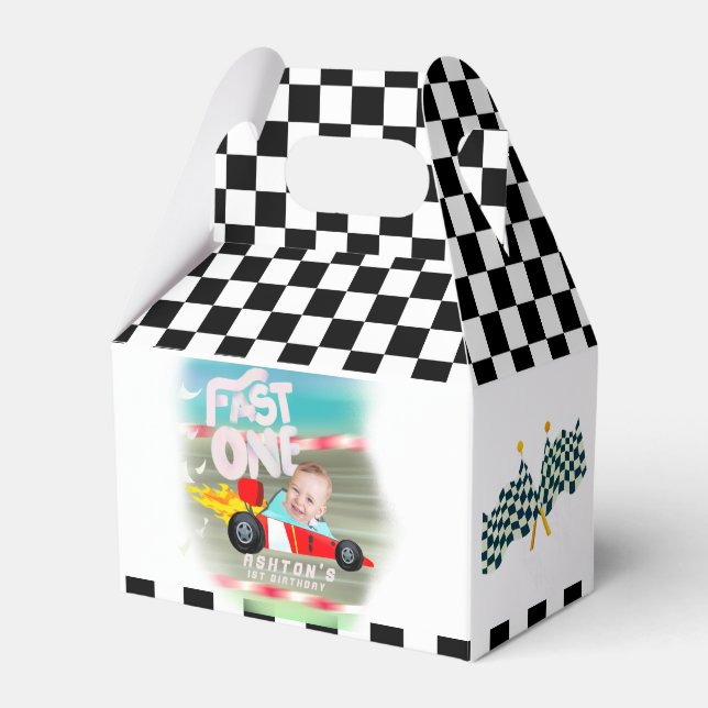 Fast One Birthday Party Favour Box (Front Side)