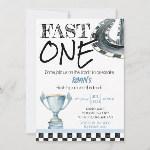 🏁 Fast ONE Birthday – Start Your Engines Invitation