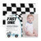 Fast One Blue Race Car Birthday Party Photo