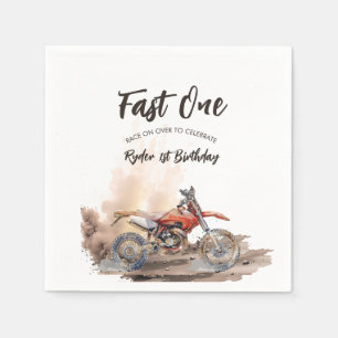Fast One Little Racer First Birthday Napkin