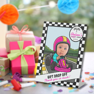 Fast ONE Pink   Custom Photo Gift Drop-Off Pedestal Sign