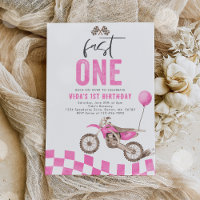 Fast One Pink Dirt Bike Girl 1st Birthday Party