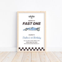 Fast One Race Car 1st Boy's Birthday Party Welcome