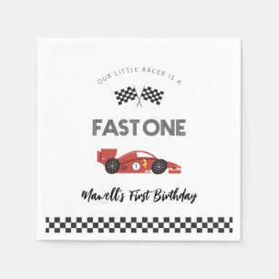 Fast One Race Car Birthday Napkins