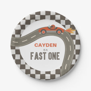 Fast One Race Car Birthday Paper Plates
